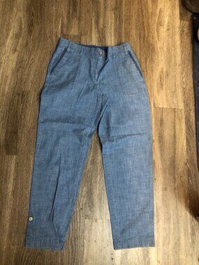 Talbots Brand Chambray Blue Pants - Women 6 - Nice